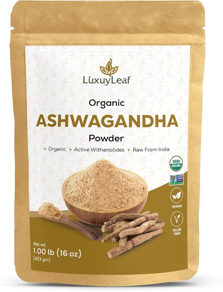 Luksusowe Organic Ashwagandha Proszek korzeniowy, Nie-GMO & Wegan- Friendly (Ashwagandha Proszek)