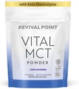Premia Unflavored MCT Oil Powder z Keto Electrolytes- Kreamer do kawy, herbaty i herbaty - Zawiera 15x Biodostępny Pikolinian chromu, C10 i C8 MCT Oil derived z orzechów kokosowych - 120 Grams
