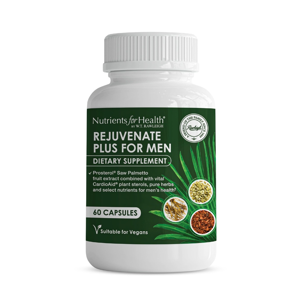Rawleigh Removerate Plus dla mężczyzn: 60 Vegan kapsułki 124; Wysoka potencja 320mg Saw Palmetto 124; Nasiona dyni, Pygeum Bark Between 124; Sterole roślinne, Lycopene & Rosemary Between 124; Prostate Health Supplement Supplement