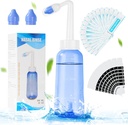 URAQT Neti Pot, Nasal Rinse Kit Myjarka do nosa, 300 ml Sinus Rinse Butelka z 20 Nasal Wash Salt Pakiety i 10 Termometr Sticker, Ciśnienie płukania Nasal Nasal Nassation dla dorosłych i dzieci BPA za darmo