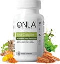 ONLA Vegan Ayurveda Herbal Supplements (20- in-1 Herbal Kapsułki) - Kurkumy Suplementy z Ashwagandha, Cynamon, Triphala, Brahmi - Naturalne składniki, Herbal Energy Supplements (60 Cap)