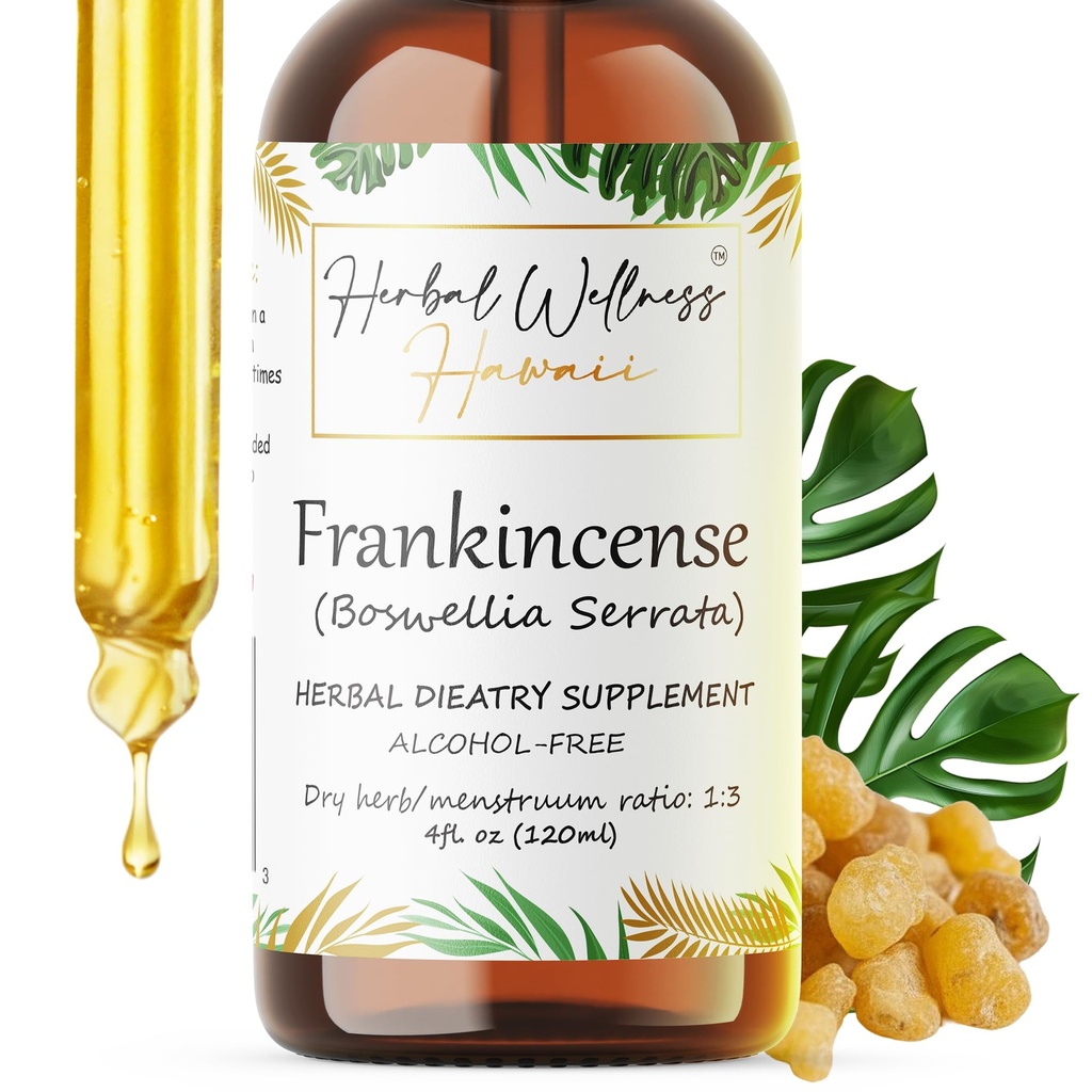 Ekstrakt z Frankincense Liquid Extract - Herbal Wellness Supplement, Boswelia Serrata Suszony Resin Tincture, Alcohol- Free 4 Fl.oz