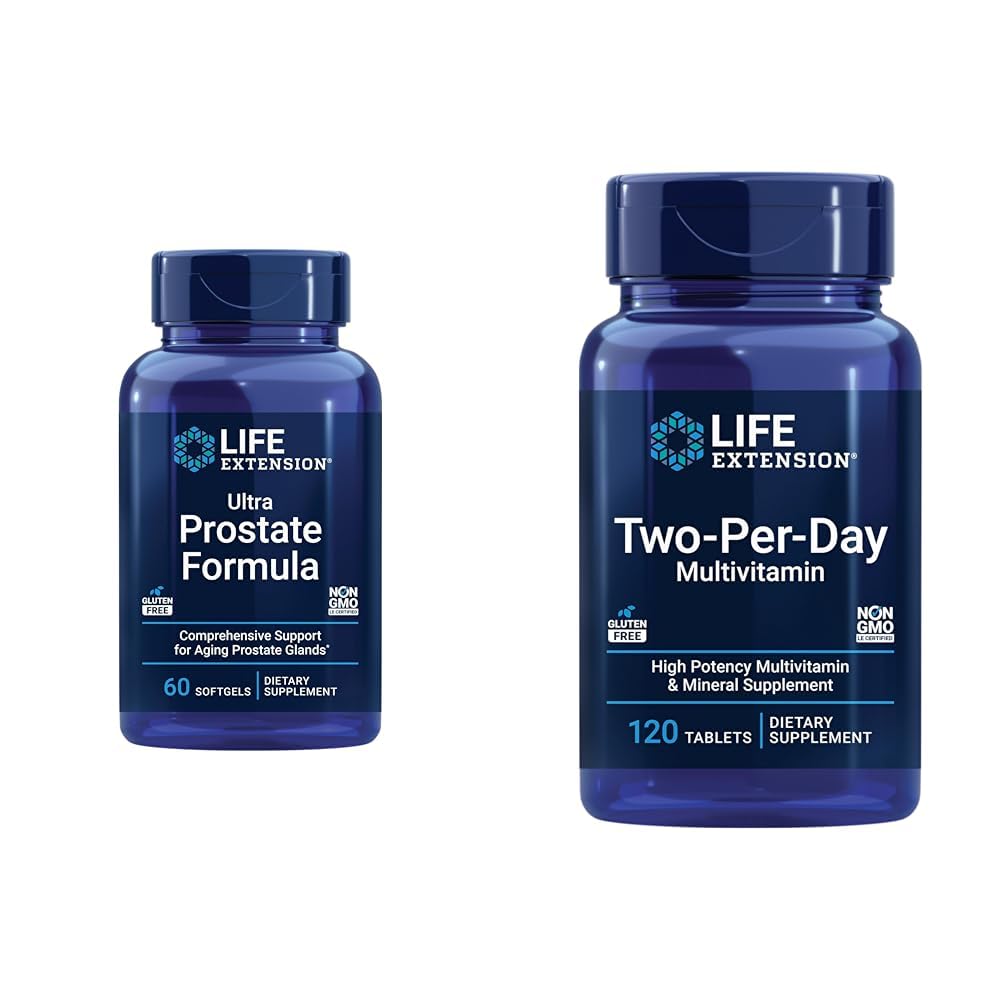 Przedłużenie życia Ultra Prostate Formuła, Piła Palmetto dla mężczyzn, pygeum, żądło korzeń sieci, likopen i dwudniowy High Potency Multi- witaminy i suplement mineralny - witaminy, minerały