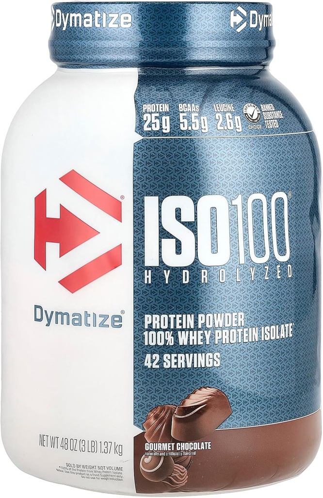 Dimatize ISO100 Hydrolizat, 100% Izolat białka serwatki, Czekolada smakosz, 3 lb (1,37 kg)