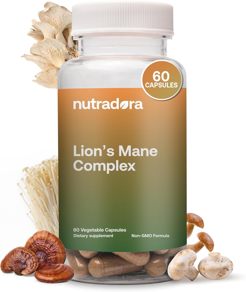 Lions Mane Supplement kapsułki z Reishi Extract - 2000mg Lions Mane Mushroom Siła z Chaga, Shiitake, & Maitake dla psychicznej klarowności, Pamięć, & Wsparcie immunologiczne, Dorośli w USA