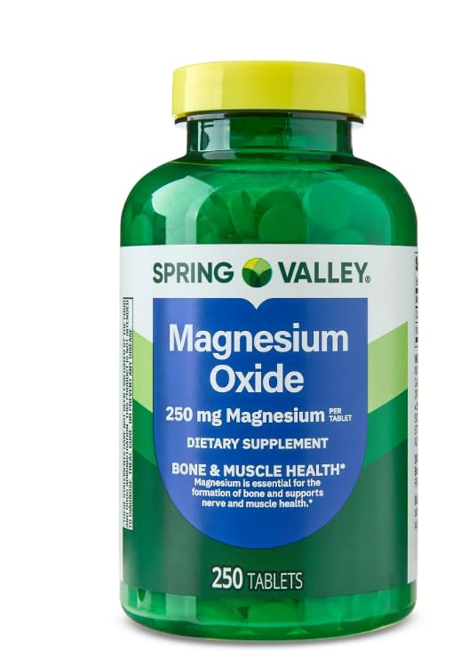 Dolina Wiosenna, Magnezu 250 mg, 250 tabletek liczonych, Bone & Muscle Health, Magnezu Tablets, Suplement diety + Sticker Dri Store