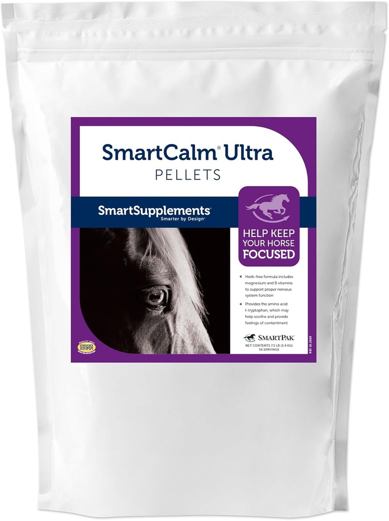 SmartCalm Ultra Pellets: 124; Calming Horse Supplements: 124; with No Added Herbs or Sugar Supplement: 124; Equine Supplement: 124; Helps Minimize Excessive Skittishness: 124; 56 Servings: 124; 7,5 lb Bag