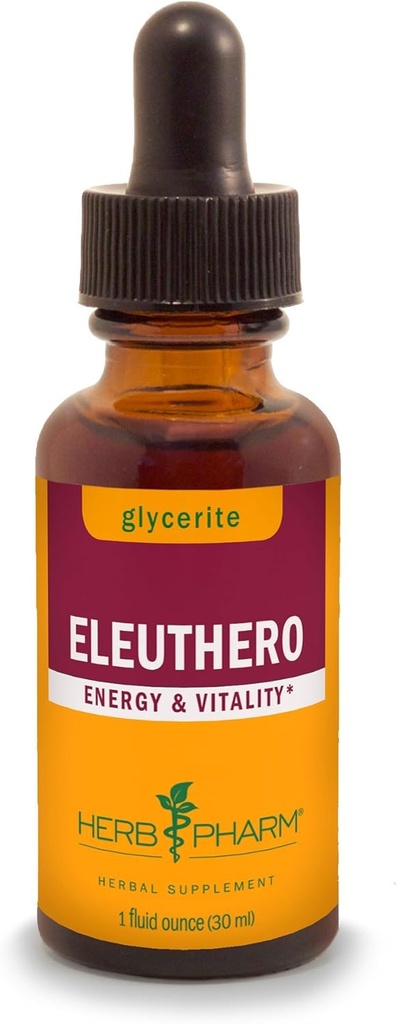 Herb Pharm Eleuthero Liquid Glycerite for Energy and Stamina, Alcohol-Free Glycerite, 1 Fl Oz