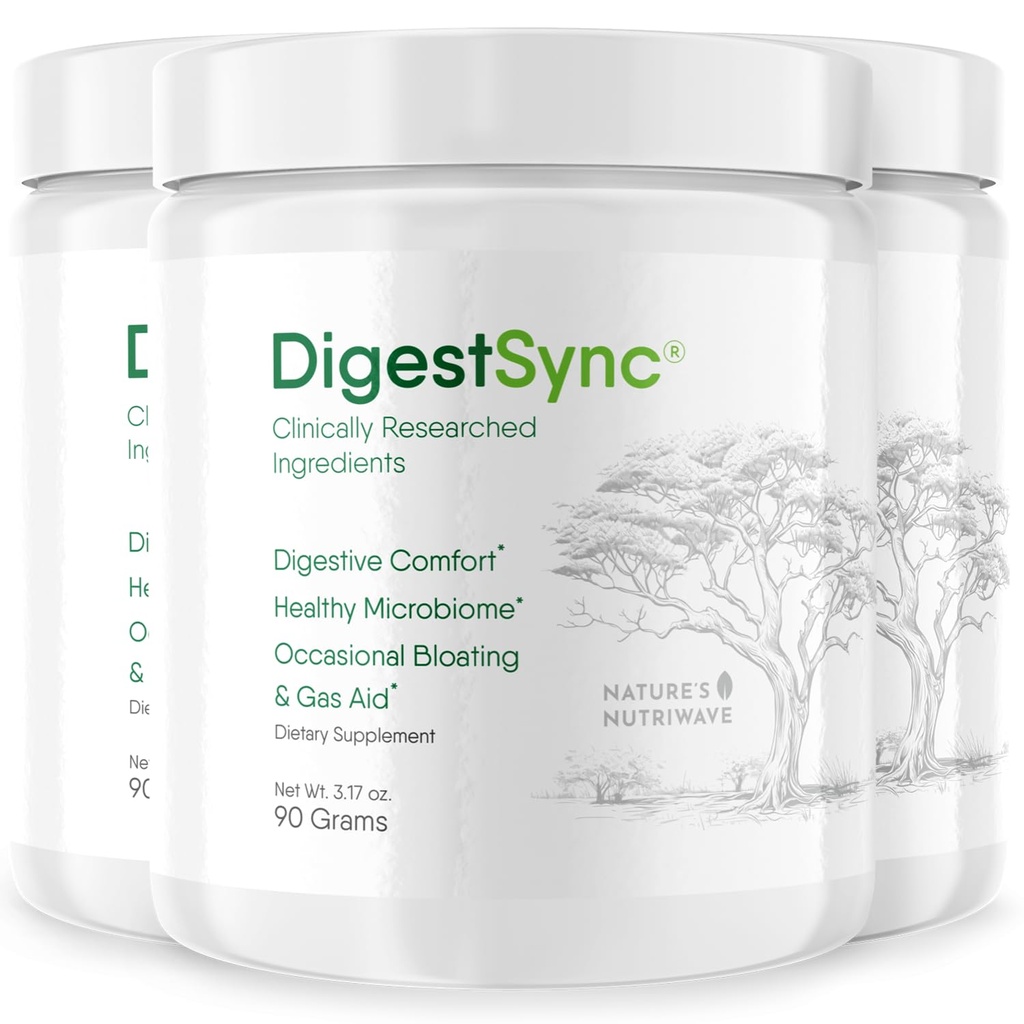 DigestSync suplement diety dla Gut Health - Naturalny proszek do wsparcia trawiennego, Bloating Relief for Women & Men, 100% Natural Green Powder - 3 miesięczne dostawy