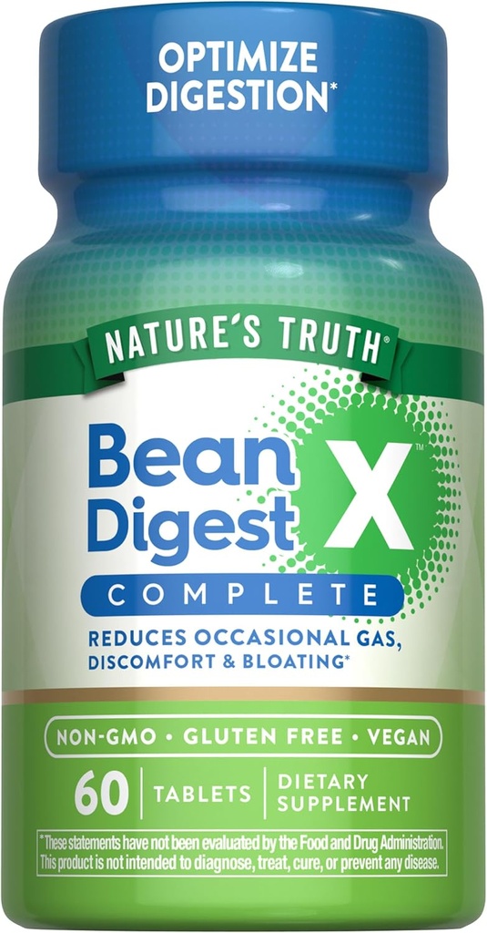 Nature 's Truth Digestive Enzymes Birmingham 124; 60 Pigułki Birmingham 124; Bean Digest Birmingham 124; Vegan, Non- GMO & Gluten Free Supplement
