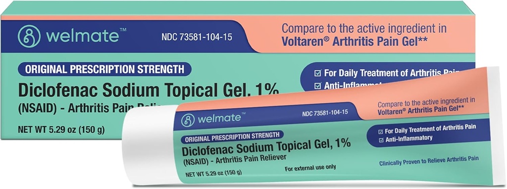 WELMATE - Diklofenak Gel 1% (5,29 oz) - Zapalenie stawów Reliever & Mobility Aid - Pain Relief Cream / żel