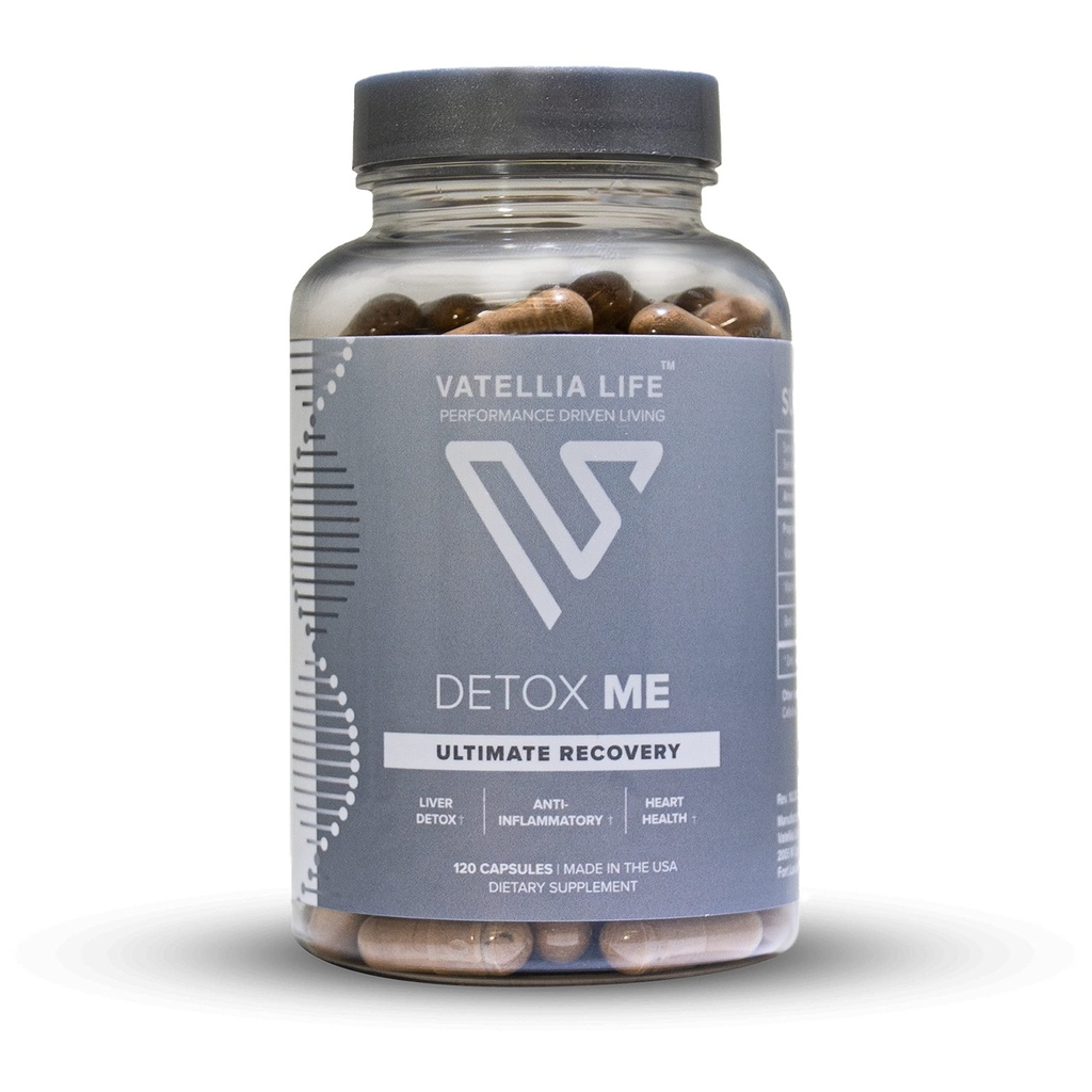 Vatellia Life Nowość z Detox Me - Poprawia eliminację energii siarczanowej - Popiera trawienie i zdrowie Gut - Witamina K2 (MK- 4), Plus B12, Folate - 60 Day Supply - Suplement dla mężczyzn i kobiet - 120 Count