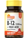 Sundance szybko rozpuszcza witaminę B- 12 do 124; z kwasem foliowym do 124; 2500mcg do 124; 60 Hrabia do 124; Natural Berry Flavor do 124; Wegetarianin, Non-GMO, i gluten suplement wolny