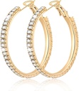 Duży Duży 925 Sterling Srebrny Hoop Kolczyki dla kobiet Pave Crystal 14k Plated Gold Hoops Kolczyki dla kobiet Cienki Błyszczący Zirconia sześcienny Oświadczenie Rhinestone Biżuteria Nie Tarnish Hipoalergiczne