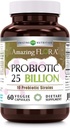 Amazing Flora Probiotic Supplement Equipment 124; 25 Billion- 10 Strains Equipment 124; 60 Veggie Capsules Equipment 124; Non-GMO Equipment 124; Gluten- Free Equipment 124; Made in USA