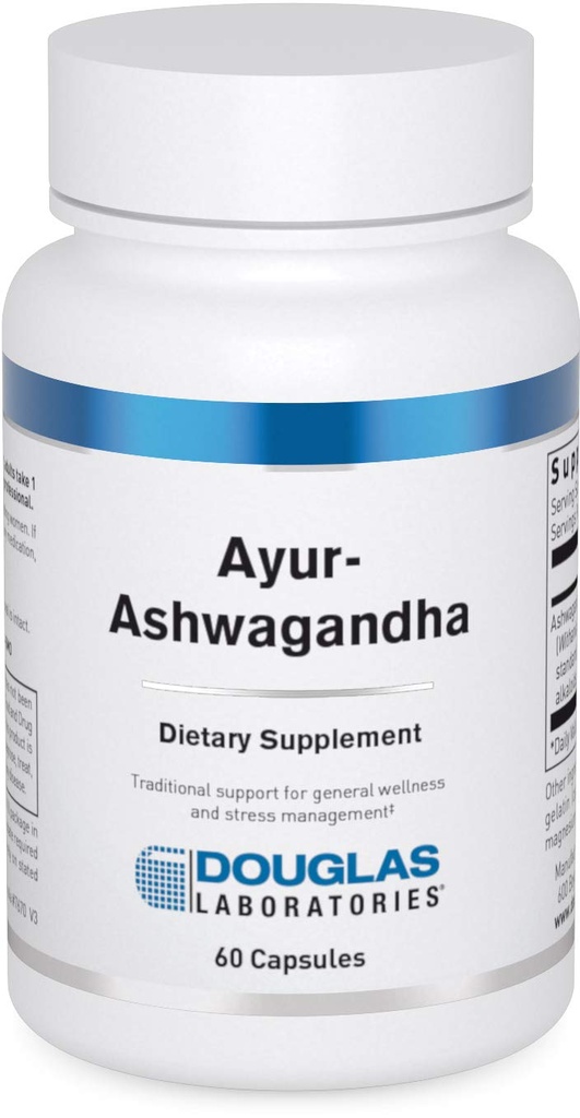 Douglas Laboratories Ayur- Ashwaganda (Indian Ginseng) 124; Ayurvedic Herb do wspierania produkcji energii, zdrowia psychicznego i fizycznego 124; 60 Kapsułki