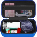 HESTECH Hard Travel Carry Case for Asthma Inhaler for Inhaler Spacer, Mask, Inhaler Holder Asthma Bag z Pocket Mesh dla roztworu soli i innych Essentials, Blue (tylko przypadku)
