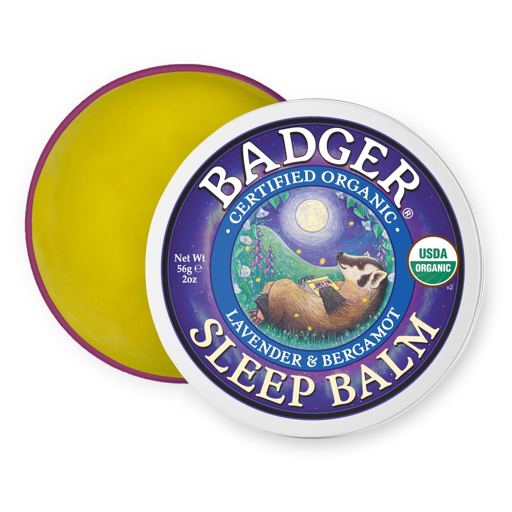 Borsuk - naturalny balsam senny, lawenda i bergamota, balsam relaksujący i uspokajający dla dzieci i dorosłych, 2 oz