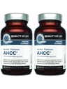Jakość życia AHCC Kinoko Platinum 750 mg - Premium suplement wsparcia immunologicznego - Opakowanie 2, 60 Butelki