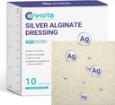 Conkote Silver Alginate Rana opatrunek 2 "x 2", 10 Pack, Non-Stick Patting Ag Patches, Wysoko Absorbent do ciśnienia Ulcer, Łóżko ból stopy i cukrzyca Ulcer