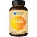 Witamina Świat Colon Cleanse - 240 Kapsułki, Gut Detox z Pyllium Husk, Senna, Probiotyki, Fiber dietetyczny & Mieszanka ziołowa - Wspiera łagodzenie zaparcia, Digestive Health & Regularność, Gluten- Free