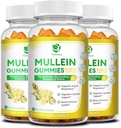 (3 Pack) 9 in 1 Mullein Gummies for Lung Cleanse & Detox, Extract Mullein Leaf Extract w / Quercetin, Bromelain, Elderberry & Marshmallow for oddechowy, Immune & Digestive, Vegan, 180 Count