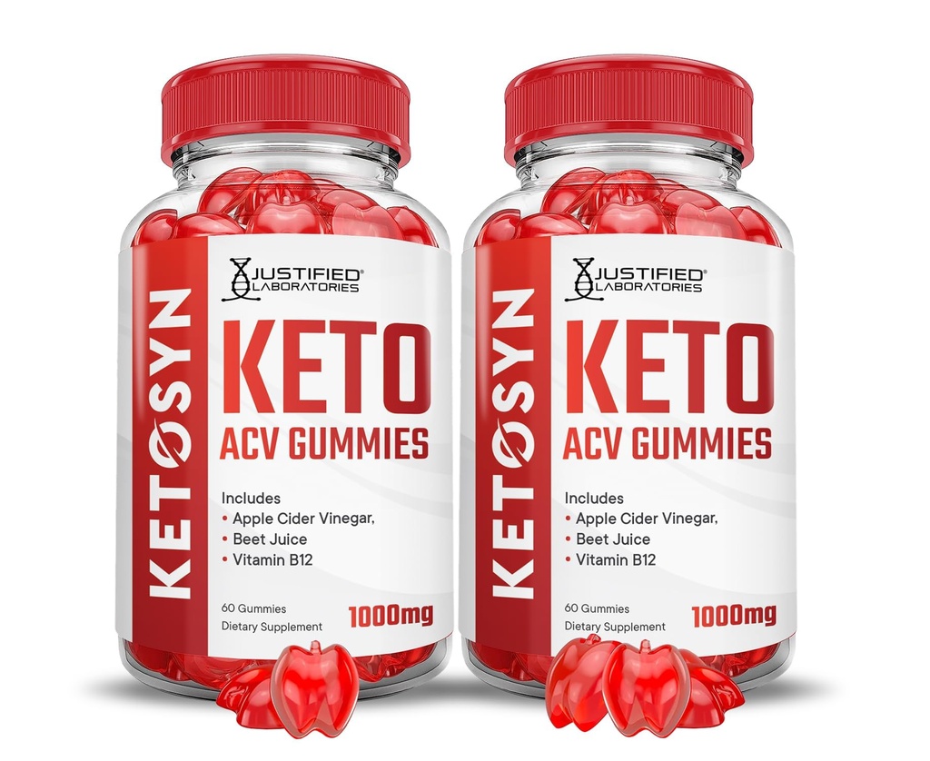 (2 opakowanie) Ketosyn Keto ACCV Gummies Advanced Formula 1000MG Ketosyn Ketosyn Gummies Jabłkowy Cydr Cydr Sok winogronowy Granatowy Sok z buraków w proszku B12 Vegan Non GMO 120 Gummys