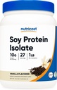 Nutricost Soy Protein Isolate Powder, 1 LB Vanilla - 10 gramów białka na porcję, Vegan, GMO- Free & Gluten Free