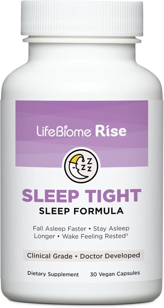 Zdrowe Dojazd LifeBiome Rise Sleep Tight z natychmiastowe i Extended- Release Melatonin Plus GABA w innowacyjnych mikrobeadlets pomaga szybko wiatr w dół głębokich, Resteful Zzzs