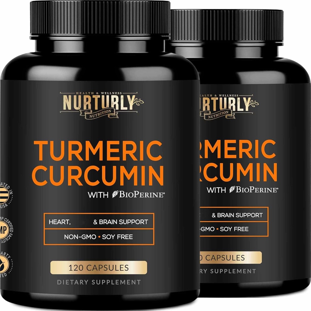 Kurkumina kurkumina z BioPerine Black Pepper i 95% Kurkuminoidy - Wysoka absorpcja Kurkumina Suplementy 1300mg dla Hearth Health - Non-GMO, Gluten Free - 240 Kapsułki