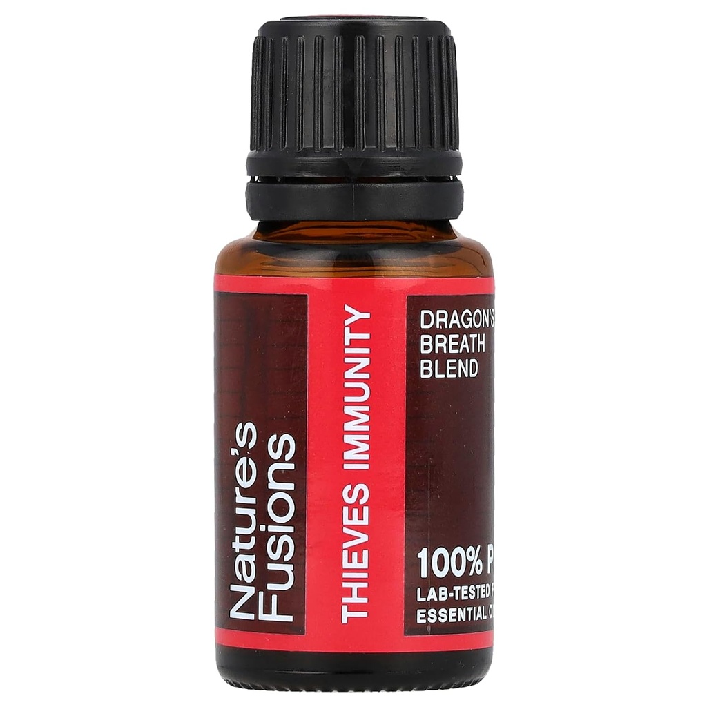 Nature 's Fusions Immunitety Thieves Oil Esential Oil Blend - 15 ml - Zarazki Fighter, Straż Zdrowia, Aceite Ratero - Smoczy Oddech Ochrony - Goździk, Lemon, Cynamon, Eukaliptus, Peppermint, Oregano