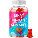 9 w 1 Gummie wsparcia immunologicznego z Elderberry, Witamina C & D, Cynk, Turmeric, Ginger, Echinacea, Astragalus & Mech morski dla suplementu odporności - 60 Gummies