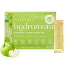 Boobie Hydromom Superfood Electrolyte Drink Mix, Green Apple | Refreshing Energy & Hydration Boost for Mamas | On-The-Go & Travel Essentials for Pregnancy, Lactation, & Beyond, 15 Packets