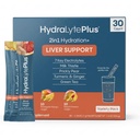 Hydralyte Liver Support + Electrolyte Mix with Milk Thistle, Turmeric, Ginger, Printer Pear, Green Tea Extract Preparted for Rapid Rehydration (Smak odmiany, 30 Pakiety)