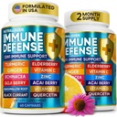 12 w 1 Premium Vitaminy immunologiczne - Suplement immunologiczny w / witamina D3 5000 IU Witamina ∞ 1000mg Zinс 50mg - Luxe Wybór Premium Wsparcie immunologiczne - z Echinacea Elderberry i Ginger - 120 Czapki