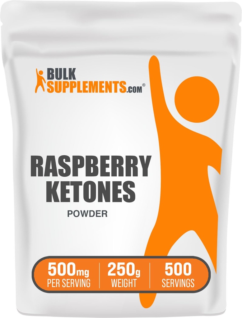 BulkSupplements.com Malina Ketones Proszek - Malina Ketones Suplement, Przeciwutleniacz Źródło - dla wsparcia energetycznego, Gluten Free, 500mg na serwowanie, 250g (8.8 oz) (Opakowanie po 1)