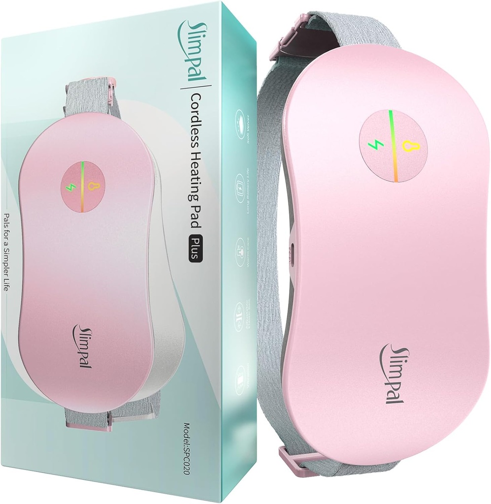 Slimpal Ogrzewanie Pad dla Kramp Czasu, Przenośny Cordless Electric Ogrzewanie Pad dla Menstrual Page Relief Page, Nawracalne Ogrzewane Pad prezenty dla jej kobiet Dziewczyna Żona Dziewczyna, Różowy
