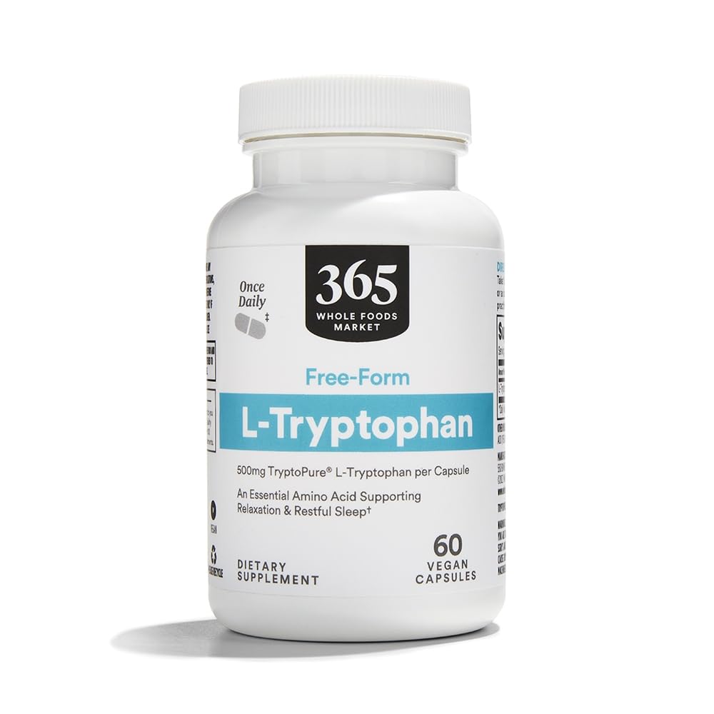 365 by Whole Foods Market, Free- Form L- Tryptofan 500mg, Vegan, 60 kapsułki