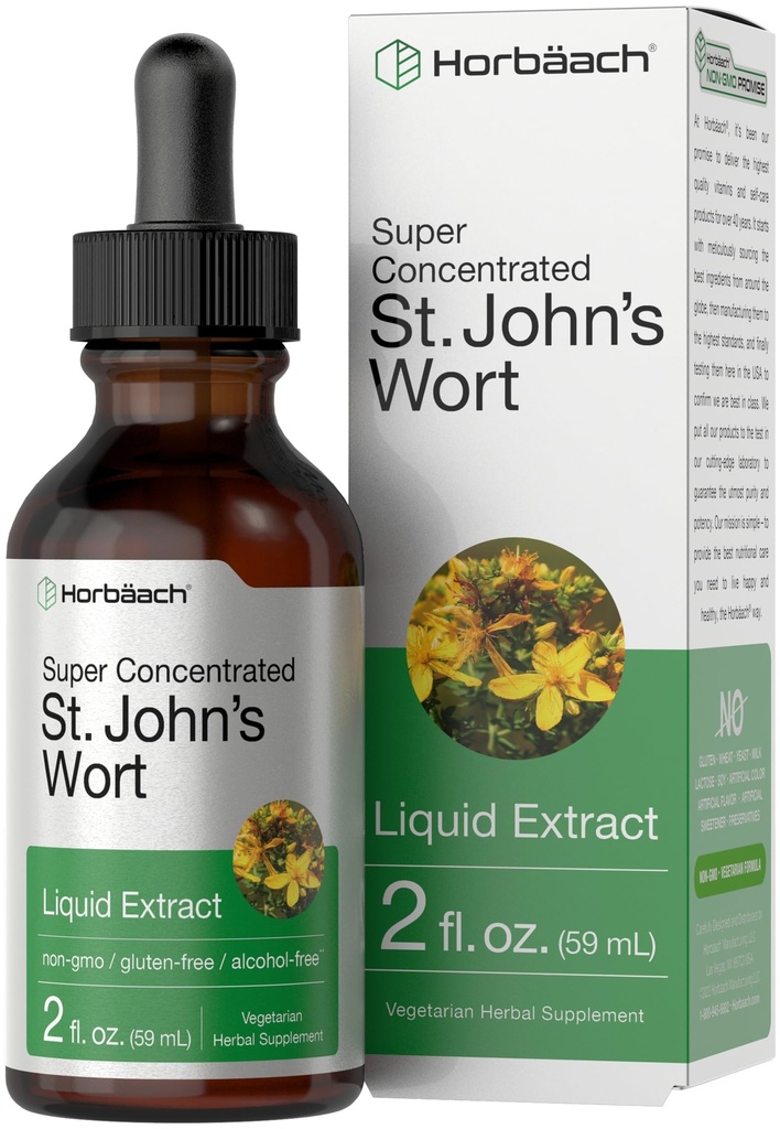 Horbäach St Johns wrzód nalewka 124; 2 Fl Oz koktajl bezalkoholowy 124; Vegetarian Liquid Extract 124; Non- GMO, Gluten