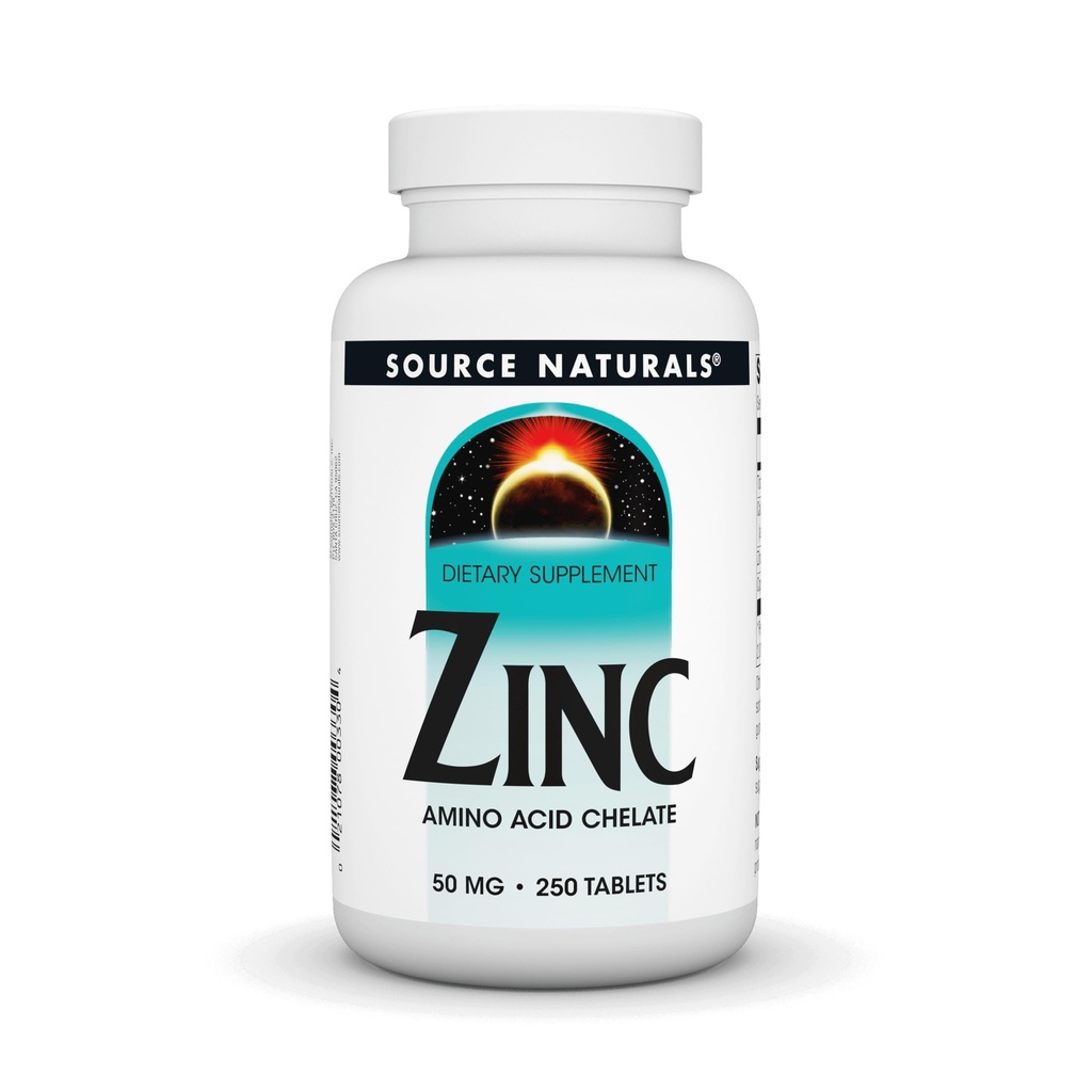 Źródło Naturals Cynk, Amino Acid Chelate - Suplement diety - 50 mg - 250 tabletek