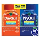 Vicks DayQuil & NyQuil Ultra koncentrat Liquicaps Co- Pack, Cold & Flu Medicine, Potężny MultiSymptom Daytime & Nighttime Relief for Headache, Gorączka, Ból gardła, Mniejsze Aches & Pains, & Kaszel, 96ct