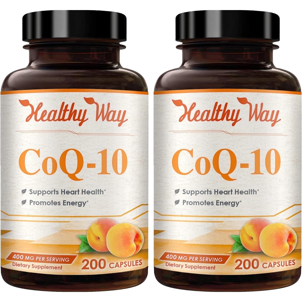 Koenzym Q10 400mg CoQ10 Suplement - Raz dziennie Coq 10 400mg kapsułki w proszku dla zdrowego przeciwutleniacza serca i wsparcia energetycznego - Nie-GMO Szybkie wchłanianie Ubichinon Q10 Koenzym (200 Servings)