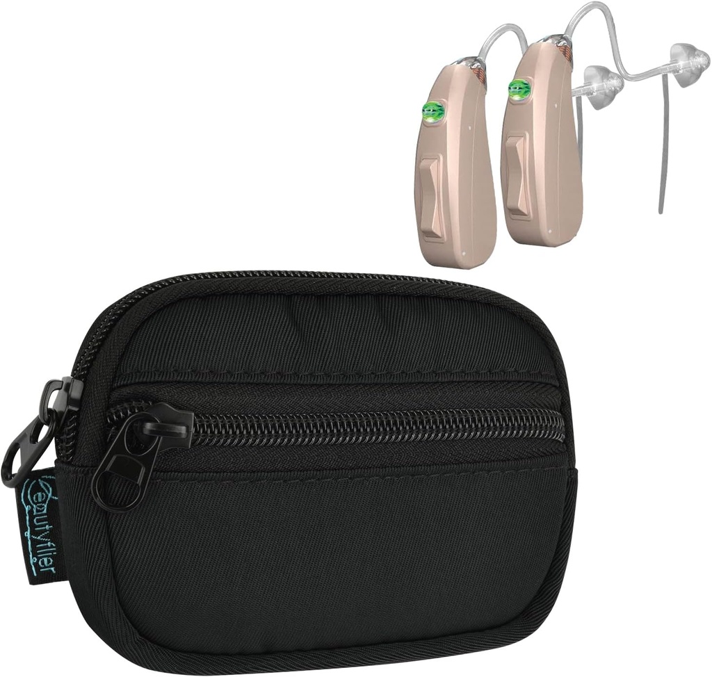 Beautyflier Assistance Pouch, Pocket Assistance Hearing Case Pocket Size, Amplifier słyszący Przenośnik, Cochlear Implant Akcesoria, Aparat słuchowy Mini Portfel Torebka (tylko przypadku)