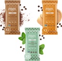 Feel Vegan Protein Bars, 124; Chocolate Lovers, 124; Keto, 124; Gluten Free, 124; Organic, Lions Mane, 124; Chaga, 124; Ashwagandha, 124; 15g Protein, 124; Niski cukier, Non GMO, 124; Sunbutta + Brownie + Ment - 9 Pack