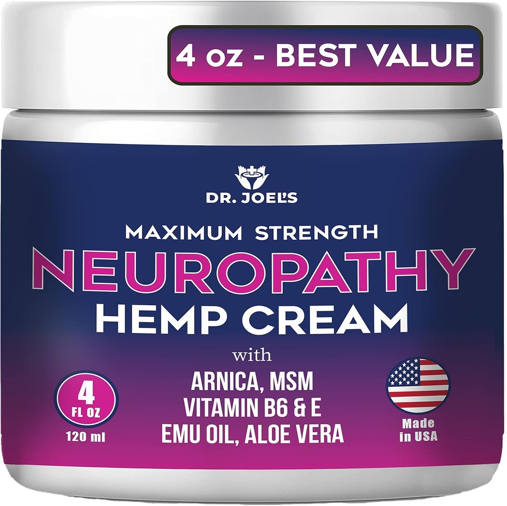 Krem neuropatyczny dr Joela - maximum strong Nerve Relief Cream for Feet, Hands, Legs- 4 OZ Large - Made in USA