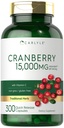 Carlyle Cranberry Pills 15000mg XI124; 300 kapsułki XI124; Herb Extract Supplement XI124; dla kobiet i mężczyzn XI124; z witaminą C XI124; Non-GMO & Gluten Free
