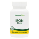 NaturesPlus Żelazo - 40 mg, 90 Tabletki - Wegetarianin, Gluten Free - 45 Służb