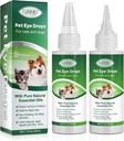 Krople do oczu dla psów i kotów, łagodna formuła Dog Eye Drops, Flush & Soothe Rozdrażnienia oczu Wspomaga infekcje oczu Relief Eye Cleaner, - Pet Eye Gentle Care Supplement Cats Drops for Eyes - 4.04 fl oz