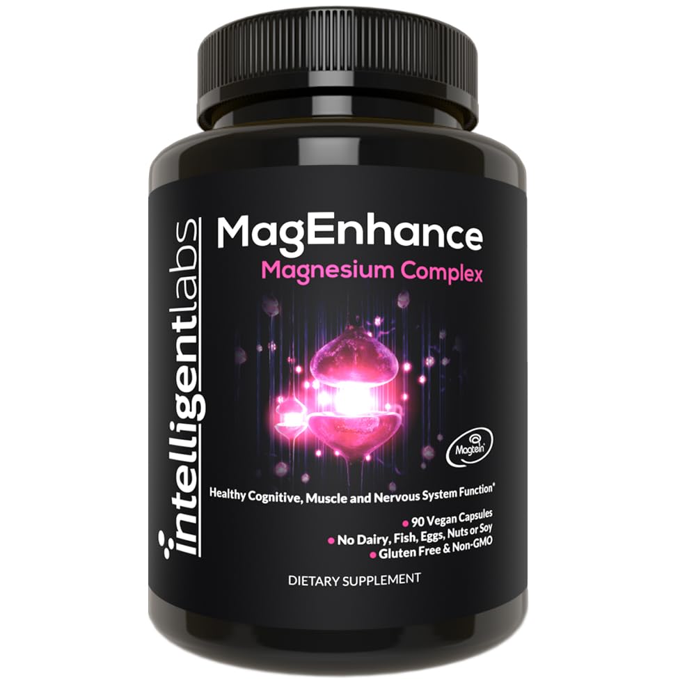 Inteligentne Labs MagEnhance Magtein Kompleks Magnezu Suplement L- Threonian z Magnezu Glycinate i Taurate, 90 Kapsułki