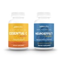 Paleovalley NeuroEffect + Esential C Complex Bundle - Neuro Mushroom Coffee Extract, Suplement witaminy C 450g Focus, Pamięć, Energia, Wsparcie immunologiczne, Organic Superfoods